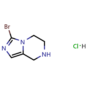 Chemical structure of 3-Bromo-5,6,7,8-tetrahydroimidazo[1,5-a]pyrazine hydrochloride , CAS 1188265-60-2, AChemBlock AD283718