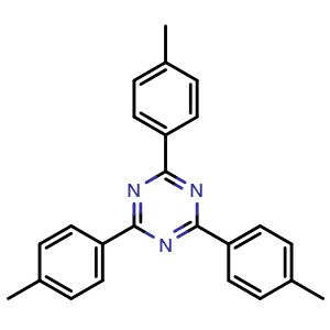 Chemical structure of 2,4,6-Tri-p-tolyl-1,3,5-triazine , CAS 6726-45-0, AChemBlock AD283719