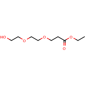 Chemical structure of Ethyl 3-(2-(2-hydroxyethoxy)ethoxy)propanoate , CAS 1379649-80-5, AChemBlock AD283728