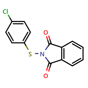 Chemical structure of 2-[(4-Chlorophenyl)thio]isoindoline-1,3-dione , CAS 14204-31-0, AChemBlock AD283729