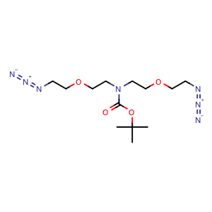 Chemical structure of 2-(2-Azidoethoxy)-N-[2-(2-azidoethoxy)ethyl]-N-Boc-ethanamine , CAS 2100306-79-2, AChemBlock AD283733