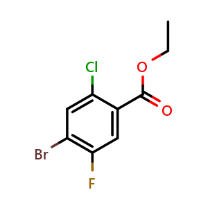 Chemical structure of Ethyl 4-bromo-2-chloro-5-fluorobenzoate , CAS 1228376-44-0, AChemBlock AD283737
