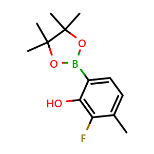 Chemical structure of 3-Fluoro-2-hydroxy-4-methylphenylboronic acid, pinacol ester , CAS 2890626-41-0, AChemBlock AD283741
