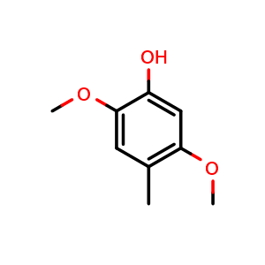 Chemical structure of 2,5-Dimethoxy-4-methylphenol , CAS 73120-41-9, AChemBlock AD283743