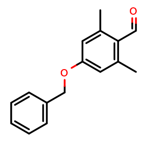 Chemical structure of 4-Benzyloxy-2, 6-dimethyl benzaldehyde , CAS 28924-92-7, AChemBlock AD283744