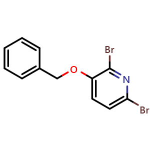 Chemical structure of 3-(Benzyloxy)-2,6-dibromopyridine , CAS 65017-43-8, AChemBlock AD283748