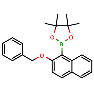 Chemical structure of 2-(2-(Benzyloxy)naphthalen-1-yl)-4,4,5,5-tetramethyl-1,3,2-dioxaborolane , CAS 2246691-40-5, AChemBlock AD283751