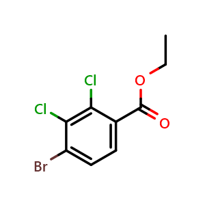 Chemical structure of Ethyl 4-bromo-2,3-dichlorobenzoate , CAS 2386342-25-0, AChemBlock AD283765