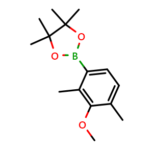 Chemical structure of 2-(3-Methoxy-2,4-dimethylphenyl)-4,4,5,5-tetramethyl-1,3,2-dioxaborolane , CAS 3047554-55-9, AChemBlock AD283773