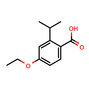 Chemical structure of 4-Ethoxy-2-isopropylbenzoic acid , CAS 1215973-74-2, AChemBlock AD283775