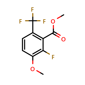 Chemical structure of Methyl 2-fluoro-3-methoxy-6-(trifluoromethyl)benzoate , CAS 2703027-03-4, AChemBlock AD283779