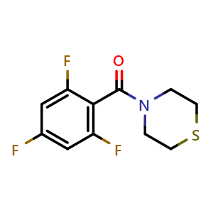 Chemical structure of Thiomorpholino(2,4,6-trifluorophenyl)methanone , CAS 2643368-49-2, AChemBlock AD283780