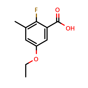 Chemical structure of 5-Ethoxy-2-fluoro-3-methylbenzoic acid , CAS 2055398-42-8, AChemBlock AD283781