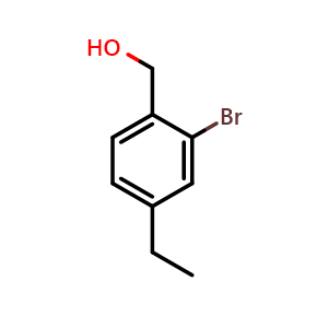 Chemical structure of (2-Bromo-4-ethylphenyl)methanol , CAS 1427362-46-6, AChemBlock AD283787