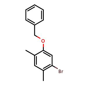 Chemical structure of 1-(Benzyloxy)-5-bromo-2,4-dimethylbenzene , CAS 2643368-27-6, AChemBlock AD283788