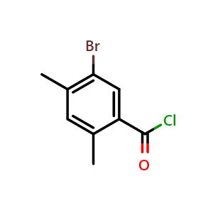 Chemical structure of 5-Bromo-2,4-dimethylbenzoyl chloride , CAS 2168809-10-5, AChemBlock AD283790