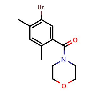 Chemical structure of (5-Bromo-2,4-dimethylphenyl)(morpholino)methanone , CAS 2643368-52-7, AChemBlock AD283797