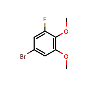 Chemical structure of 5-Bromo-1-fluoro-2,3-dimethoxybenzene , CAS 1781895-46-2, AChemBlock AD283813