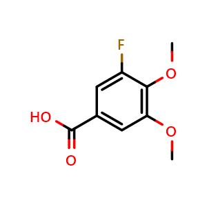 Chemical structure of 3-Fluoro-4,5-dimethoxybenzoic acid , CAS 1260810-41-0, AChemBlock AD283814
