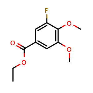 Chemical structure of Ethyl 3-fluoro-4,5-dimethoxybenzoate , CAS 1260765-07-8, AChemBlock AD283815