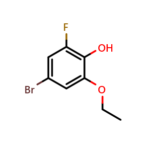 Chemical structure of 4-Bromo-2-ethoxy-6-fluorophenol , CAS 1807188-84-6, AChemBlock AD283819
