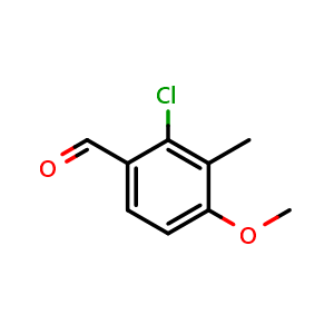 Chemical structure of 2-Chloro-4-methoxy-3-methylbenzaldehyde , CAS 55289-25-3, AChemBlock AD283825