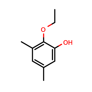 Chemical structure of 2-Ethoxy-3,5-dimethylphenol , CAS 1216181-75-7, AChemBlock AD283828