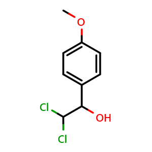 Chemical structure of 2,2-Dichloro-1-(4-methoxyphenyl)ethanol , CAS 58622-56-3, AChemBlock AD283837