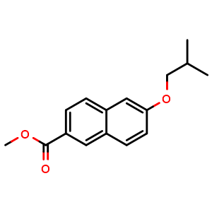 Chemical structure of Methyl 6-isobutoxy-2-naphthoate , CAS 2734776-03-3, AChemBlock AD283838