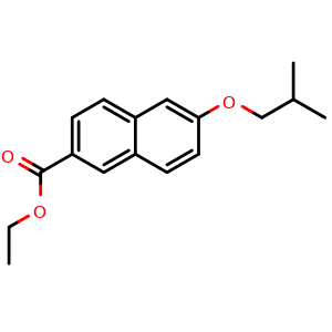 Chemical structure of Ethyl 6-isobutoxy-2-naphthoate , CAS 2755720-97-7, AChemBlock AD283839