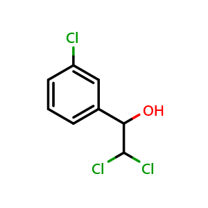 Chemical structure of 2,2-Dichloro-1-(3-chlorophenyl)ethanol , CAS 27683-61-0, AChemBlock AD283841