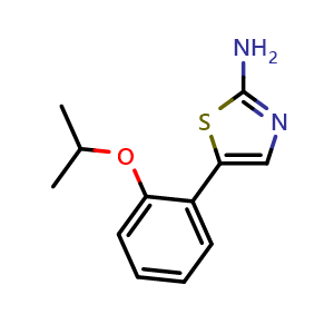Chemical structure of 5-(2-Isopropoxyphenyl)thiazol-2-amine , CAS 1501096-89-4, AChemBlock AD283845