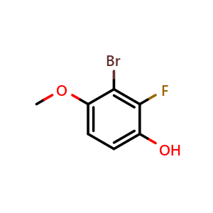 Chemical structure of 3-Bromo-2-fluoro-4-methoxyphenol , CAS 1158236-55-5, AChemBlock AD283851