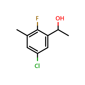 Chemical structure of 1-(5-Chloro-2-fluoro-3-methylphenyl)ethanol , CAS 1780160-32-8, AChemBlock AD283853