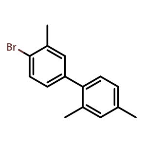 Chemical structure of 4'-Bromo-2,3',4-trimethyl-1,1'-biphenyl , CAS 2734775-55-2, AChemBlock AD283856