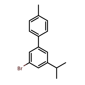 Chemical structure of 3-Bromo-5-isopropyl-4'-methyl-1,1'-biphenyl , CAS 2755723-81-8, AChemBlock AD283858