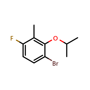 Chemical structure of 1-Bromo-4-fluoro-2-isopropoxy-3-methylbenzene , CAS 2755716-82-4, AChemBlock AD283868