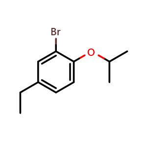 Chemical structure of 2-Bromo-4-ethyl-1-isopropoxybenzene , CAS 1369878-00-1, AChemBlock AD283872