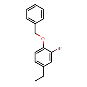 Chemical structure of 1-(Benzyloxy)-2-bromo-4-ethylbenzene , CAS 127971-99-7, AChemBlock AD283873