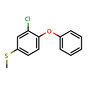 Chemical structure of (3-Chloro-4-phenoxyphenyl)(methyl)sulfane , CAS 2734777-53-6, AChemBlock AD283885