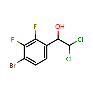 Chemical structure of 1-(4-Bromo-2,3-difluorophenyl)-2,2-dichloroethanol , CAS 2755723-41-0, AChemBlock AD283893