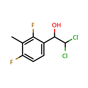 Chemical structure of 2,2-Dichloro-1-(2,4-difluoro-3-methylphenyl)ethanol , CAS 2755718-33-1, AChemBlock AD283897