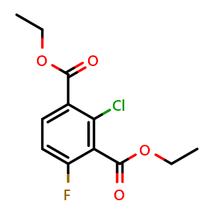 Chemical structure of Diethyl 2-chloro-4-fluoroisophthalate , CAS 2755718-47-7, AChemBlock AD283899