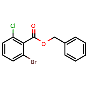 Chemical structure of Benzyl 2-bromo-6-chlorobenzoate , CAS 1222903-19-6, AChemBlock AD283907
