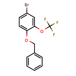 Chemical structure of 1-(Benzyloxy)-4-bromo-2-(trifluoromethoxy)benzene , CAS 647856-30-2, AChemBlock AD283909