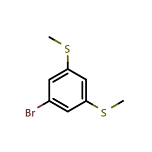 Chemical structure of 1-Bromo-3,5-bis(methylthio)benzene , CAS 149428-38-6, AChemBlock AD283912