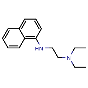 Chemical structure of N,N-Diethyl-N'-naphthalen-1-yl-ethane-1,2-diamine , CAS 5235-86-9, AChemBlock AD283915