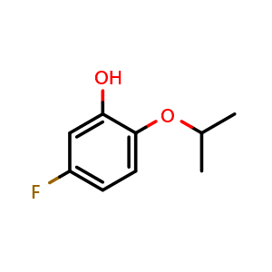 Chemical structure of 5-Fluoro-2-isopropoxyphenol , CAS 1243390-32-0, AChemBlock AD283918