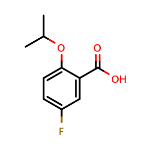 Chemical structure of 5-Fluoro-2-isopropoxybenzoic acid , CAS 1096786-64-9, AChemBlock AD283919