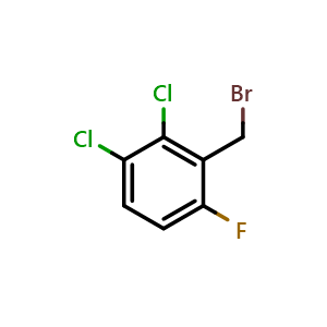 Chemical structure of 2-(Bromomethyl)-3,4-dichloro-1-fluorobenzene , CAS 886497-51-4, AChemBlock AD283921